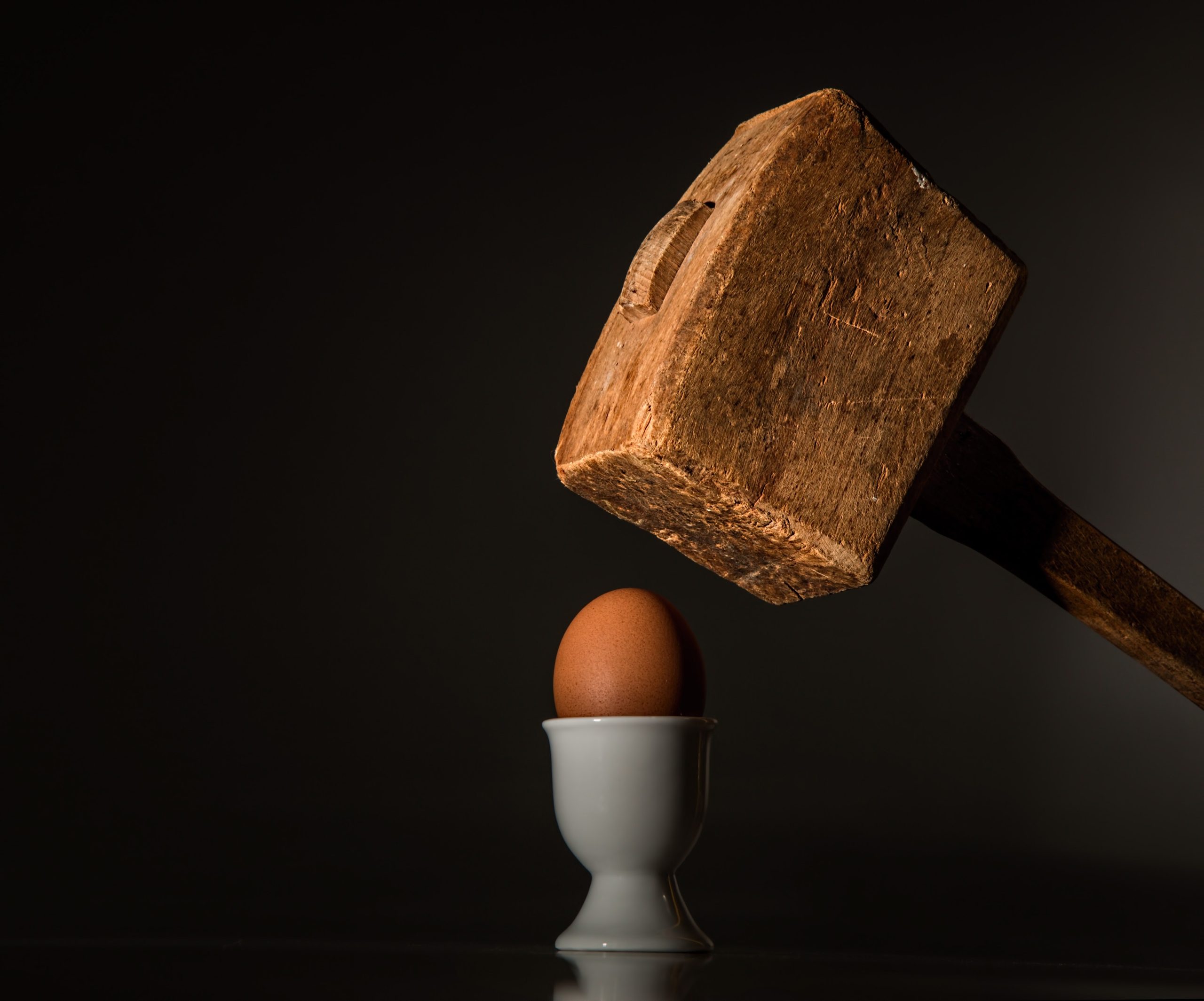 Mallet Onto Egg