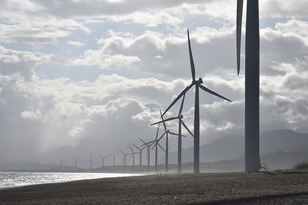 Wind Farm on Shoreline